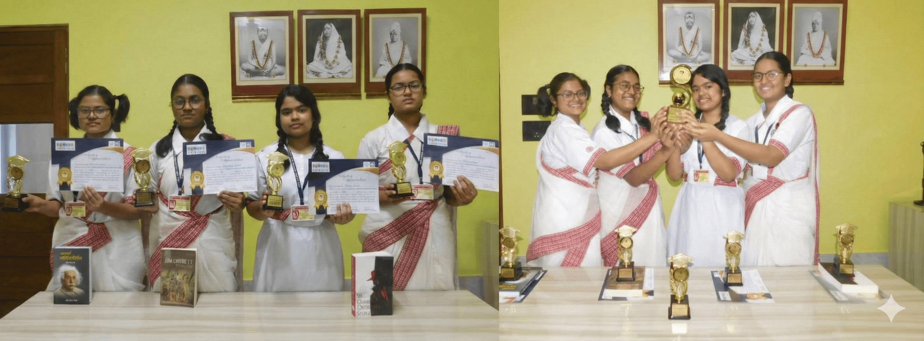 School students enjoying happy moments